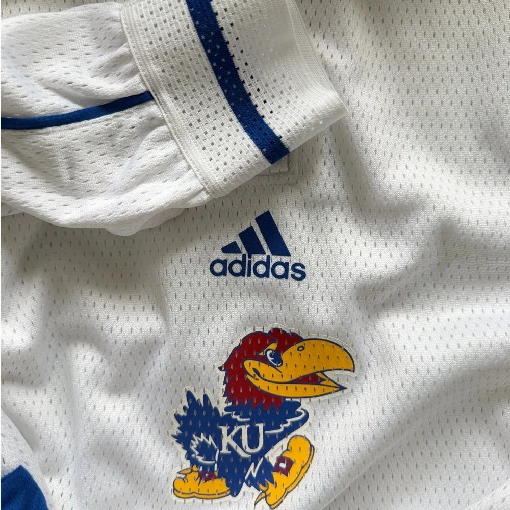 Adidas Kansas Jayhawks Jersey Hoodie KU Basketball College Sz L‎ Collegiate